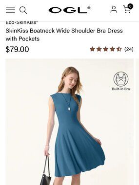 OGL Soft summer dress, built in bra, pockets for comfort